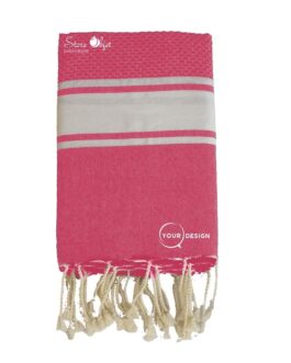 Mixed flat fouta and magenta honeycomb Tunisia