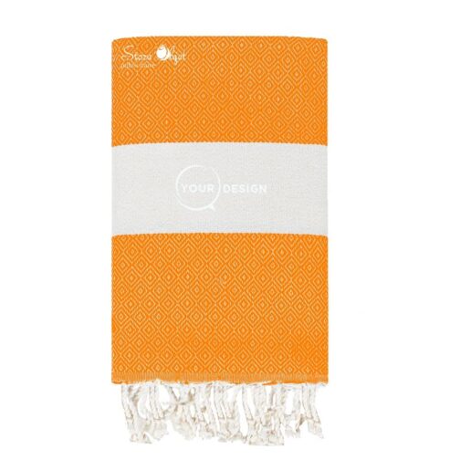 Fouta-chevron-diamant-orange-tunisie-store-objet-publicitaire