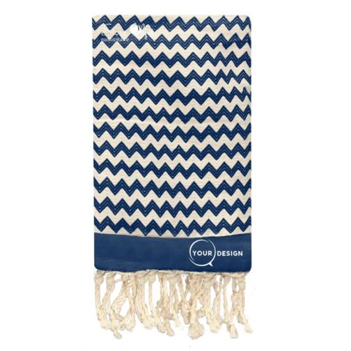 Fouta-jacquard-zig-zag-bleu-marine-tunisie-store-objet-publicitaire