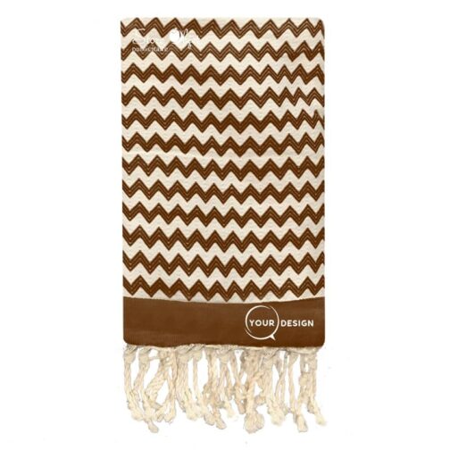 Fouta-jacquard-zig-zag-marron-tunisie-store-objet-publicitaire