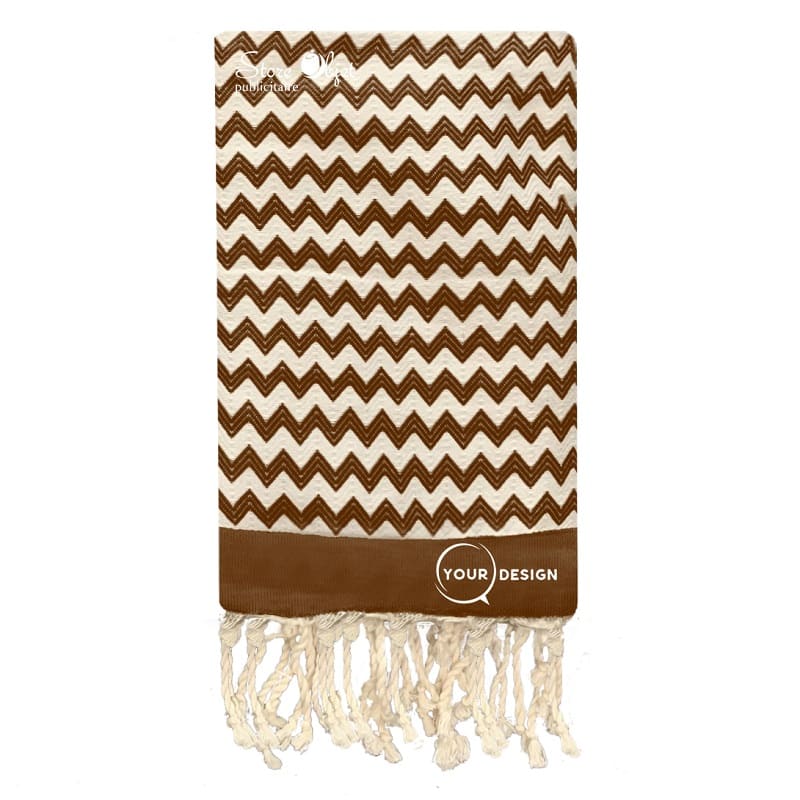 Fouta-jacquard-zig-zag-marron-tunisie-store-objet-publicitaire