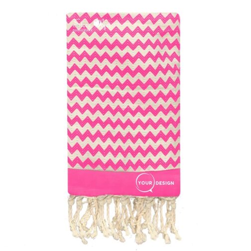 Fouta-jacquard-zig-zag-rose-fushia-tunisie-store-objet-publicitaire