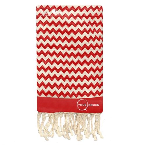 Fouta-jacquard-zig-zag-rouge-cerise-tunisie-store-objet-publicitaire