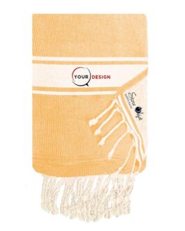 Fouta plate doublée éponge jaune safran