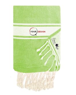 Fouta plate doublée éponge vert pomme