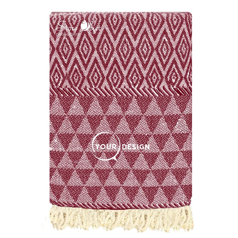 fouta-jacquard-diamant-rouge-bordeaux-tunisie-store-objet-publicitaire