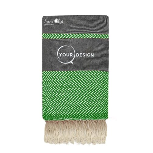 jete-fouta-xxl-jacquard-anthracite-vert-bouteille-tunisie-store-objet-publicitaire