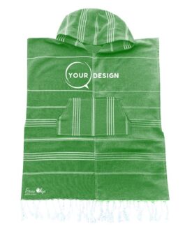 Poncho enfant fouta vert bouteille