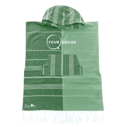 poncho-enfant-fouta-vert-fonce-vert-etang-tunisie-store-objet-publicitaire